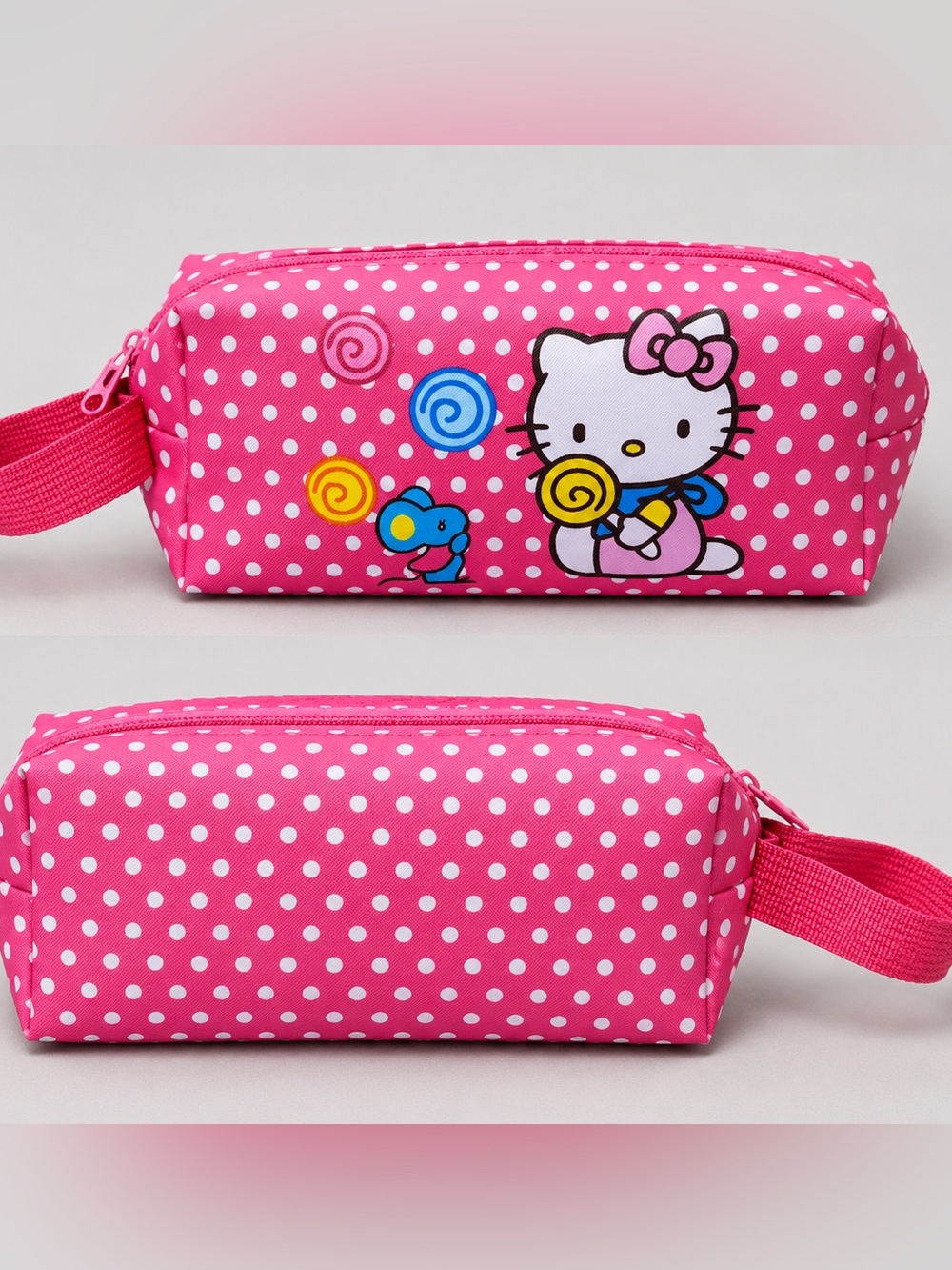 Hello Kitty Pink Polka Dot Makeup Bag Cosmetic Pouch - NEW IN PACKAGING